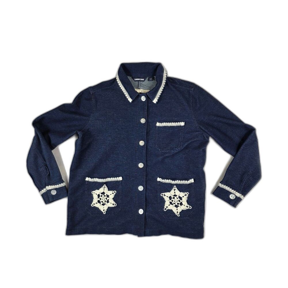 Blue Denim Lands' End jacket Women's size L/P